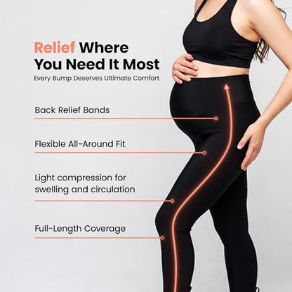 Maternity Leggings for Women Over The Belly Support Ultra Soft Pregnant Woman Yoga Pregnancy Pants - size: Medium