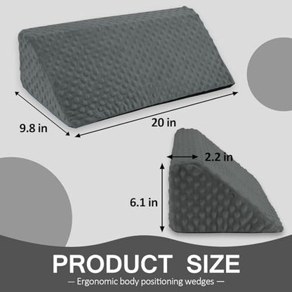 Wedge Pillow for Side Sleeping, Body Positioning Foam Wedge Pillow - color: Dark Gray