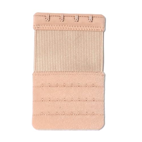 Women's Bra Extenders 4 Hook / 3 Hook / 5 Hook / 2 Hook Soft Comfortable Stretchy Bra Extension Strap - color: Beige, 4 Hook 1/2 Inch Spacing