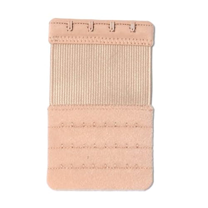Women's Bra Extenders 4 Hook / 3 Hook / 5 Hook / 2 Hook Soft Comfortable Stretchy Bra Extension Strap - color: Beige, 4 Hook 1/2 Inch Spacing
