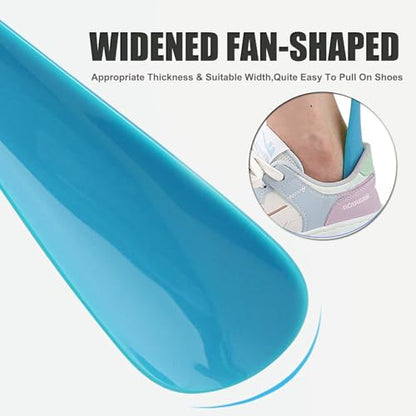 Shoe Horn Long Handle Retractable Shoehorn Telescopic Foldable Shoe Puller Adjustable Shoe Aids Easy Slip on - color: Orange