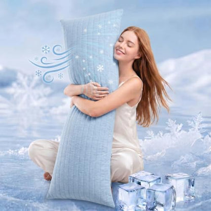 Swift Home Cooling Body Pillow, 20x54 Inch, Cool-to-Touch Reversible, Blue - color: Blue