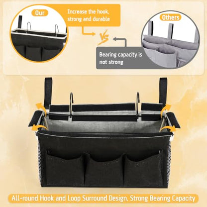 Lilithye Bedside Caddy, Bedside Storage Bag Hanging Organizer for Bunk Bed - color: 1pc Black