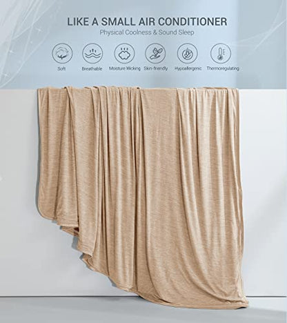 Marchpower Arc-Chill Cooling Blanket for Hot Sleepers Throw Size Beige - color: Beige, size: Throw 51" X 67"