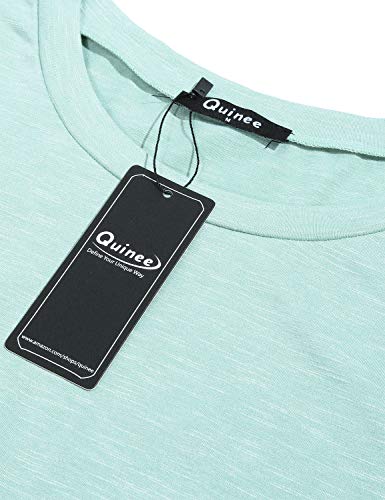 Quinee Women's Casual Button Side Nursing Tops Maternity Breastfeeding Tunic - color: Mint Green, size: Small