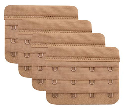 Tamlien Bra Extender 2 Hook/3 Hook/4 Hook/5 Hook, Soft and Comfortable Bra Extension - color: Bra Extender 4 Hooks-skin Color