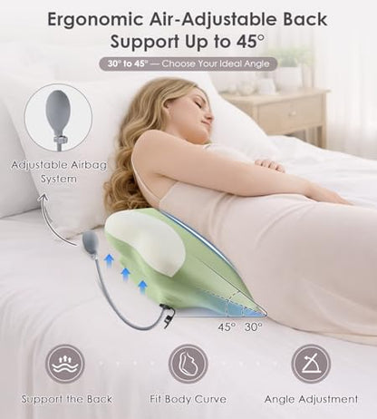 DONAMA Memory Foam Pregnancy Pillow for Sleeping, Cooling Maternity Pillow - color: Green White