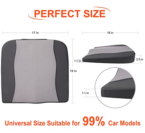 Lofty Aim Car Seat Cushion, Memory Foam Car Seat Cushions for Long Driving - color: Black&gray