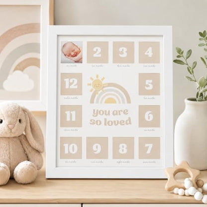 Kate & Milo My First Year Baby Milestone Photo Frame - style: You Are So Loved First Year