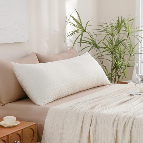 Leeden Full Body Pillow 20 x 54 for Side Sleepers Ivory White - color: Ivory White
