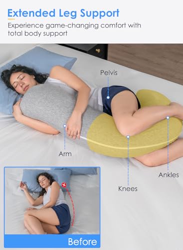 QUEEN ROSE Body Pillow for Side Sleepers, Cooling S Shaped Hug Pillow, Grey - color: Grey