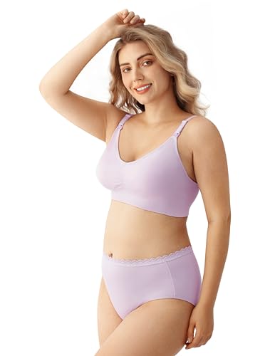 HBselect Women Maternity Bras 5 Pack Nursing Bras for Breastfeeding - color: 5pack(black/Nude/Grey/Pink/Purple), size: Large