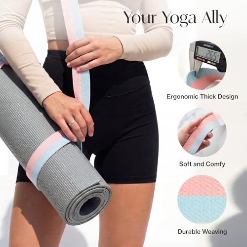 Tumaz Yoga Mat Strap Adjustable Carrier for All Yoga Mats, 2 Sizes - color: 14. Turquoise, size: 64 IN