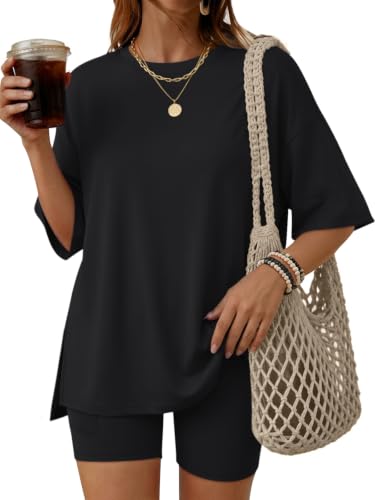 LILLUSORY Womens Lounge Sets 2 Piece Matching Pajamas Summer Outfit 2026 - color: Black, size: Medium