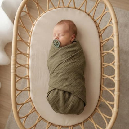 Swaddle Blankets, 100% Organic Cotton Muslin, 47"x47" 2-Pack - color: 2-pack Sage G/Tradewins