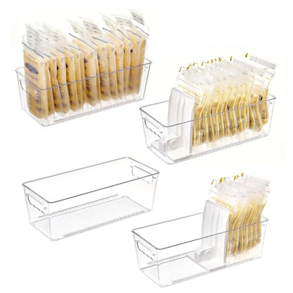 Vtopmart 4 Pack Breast Milk Storage Bags Container with Adjustable Dividers - size: 4 Pack