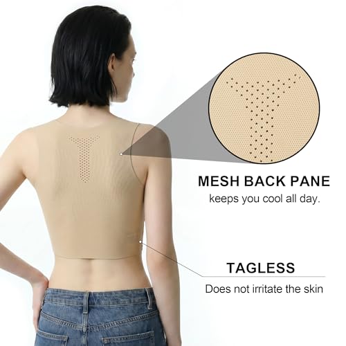 Chest Binder FTM,Moderate Compression Pullover Binder Bra for Women - color: Nude, size: 3X-Large