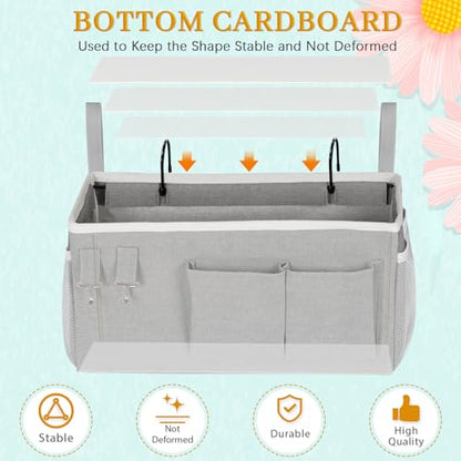 Bedside Caddy Bedside Storage Bag for Headboards/Bunk Bed - color: 2PC Grey