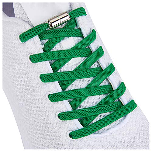 anan520 Tieless Elastic Shoe Laces, No Tie Shoelaces for Kids/Adults - color: Green