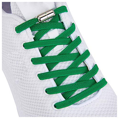 anan520 Tieless Elastic Shoe Laces, No Tie Shoelaces for Kids/Adults - color: Green