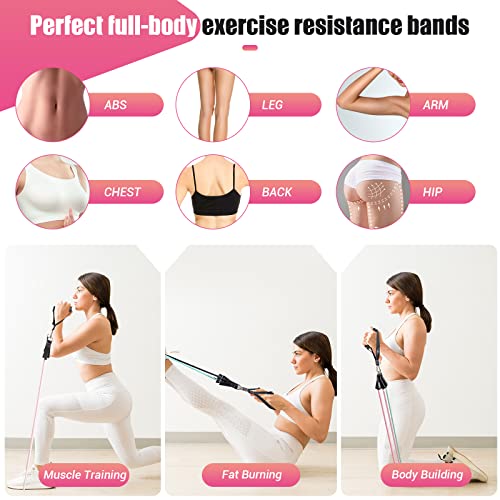 Resistance Bands with Handles for Women, 5 Level Exercise Bands - color: 10-150LBS-Colour