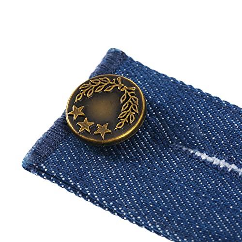 Toodoo 6 Pcs Jeans Waist Extender Jeans Pants Extender Blue Jean Button