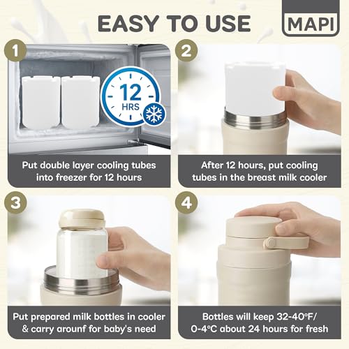 MAPI 22 oz Portable Breast Milk Cooler with 2 Storage Bottles