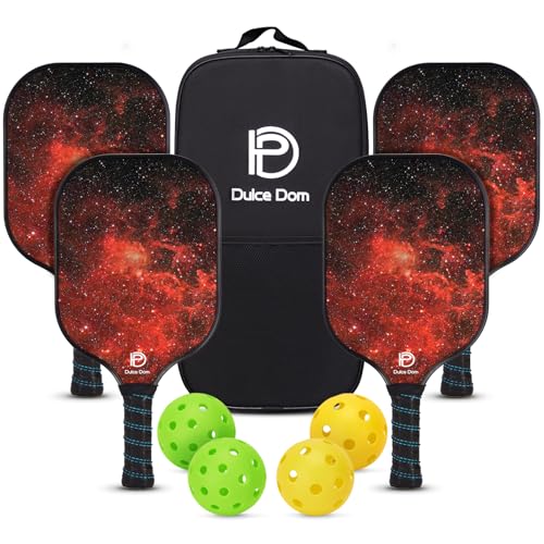 DULCE DOM Pickleball Paddles Set of 2/4 - USAPA Approved - color: Red*4