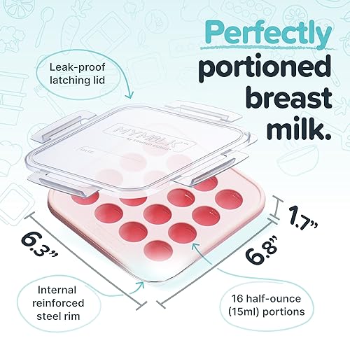 Souper Cubes My Milk Silicone Breast Milk Freezer Trays, Pink, 2-Pack - color: Pink