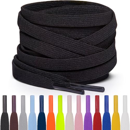 Miscly Flat Elastic Shoelaces - color: Black, size: 63″ (160 CM)
