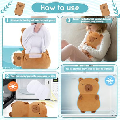 Microwavable Heating Pad Capybara Heating Pad for Cramps Period Pain Relief - style: Capybara