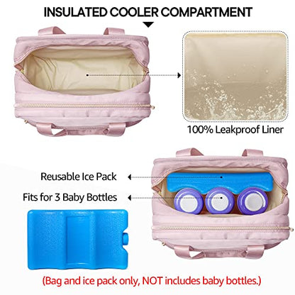 Fasrom Wearable Breast Pump Bag with Cooler Compartment and Ice Pack Bundle with Breast Pump Caddy Organizer Bag with Breastmilk Cooler