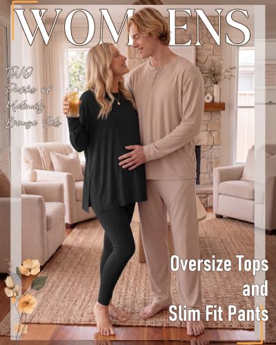 Neer 2 Pack Maternity Pajama Sets 2 Piece Outfits - color: Flesh Pink, Black, size: Medium