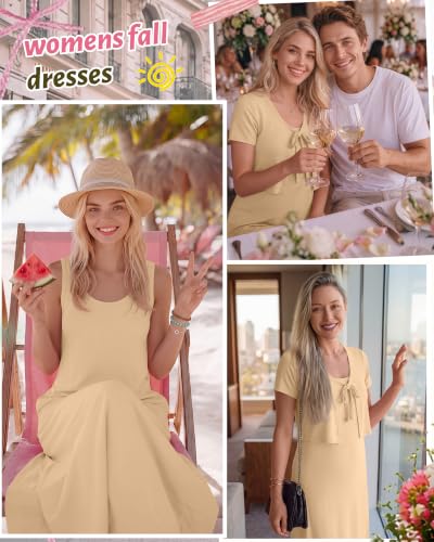 2 Piece Dress Sets for Women Fall Casual Dresses - color: Apricot, size: Medium