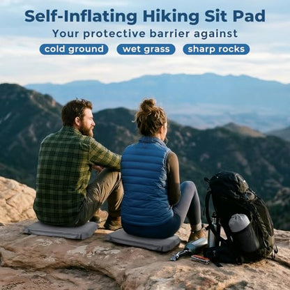 2-Pack Self-Inflating Seat Cushion for Airplane Travel, 16x13 inches - color: Gray