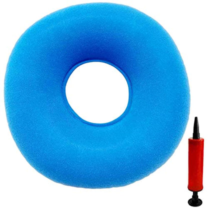 Donut Pillow, Inflatable Donut Cushion for Tailbone Pain,Hemorrhoid Seat Cushion (15" Light Blue, Air Pump Included)