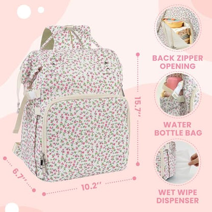 Diaper Bag Backpack,Baby Diaper Bag for Mom,Large Capacity Travel Nappy Bag - color: Pink