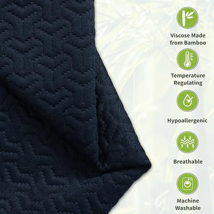 Wedge Pillow Cover 24x24x10 in, Zipper & Pockets, Navy Blue - color: Navy Blue