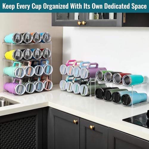 Premium Water Bottle Organizer for Stanley 40OZ & Various Bottles, Tumblers - size: 3 Tier for 12