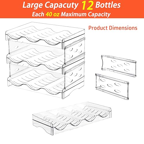 Stackable Wine Rack,Wine Bottle Holder for Inside Cabinet,for Pantry,Refrigerator,Countertop Organization-3 Tiers for 9 Bottles - size: 3 Tiers for 9 Bottles