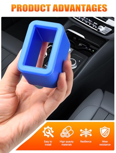 Glow In The Dark Seat Belt Buckle Holder, 2 Pack Silicone Universal - color: Blue