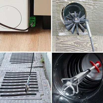 61-Inch Flexible Drain Snake with 4-Claw Grabber for Sink, Shower & Tub - style: 61 IN