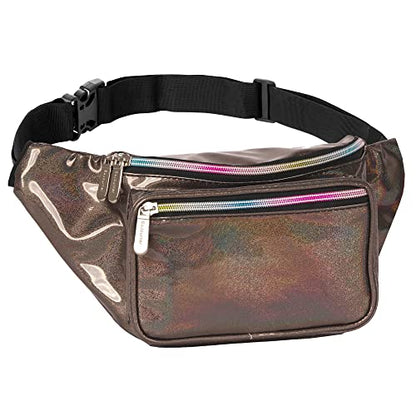 SoJourner Waterproof Holographic Fanny Pack, Copper Glitter - color: Copper Glitter
