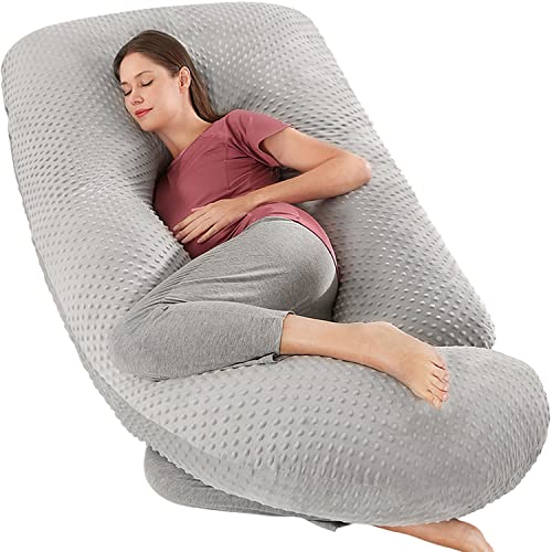 Elover U Shaped Pregnancy Pillow,Full Body Maternity Support - color: Light Gray