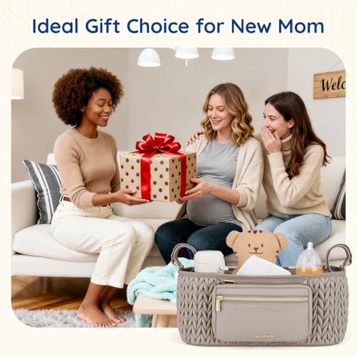 mommore Universal Stroller Organizer with Insulated Cup Holders - color: Light Cafe