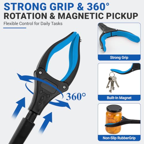 Grabber Reacher Tool - 32” Extra Long Foldable Gripper and Reaching Tool - color: 2-pack