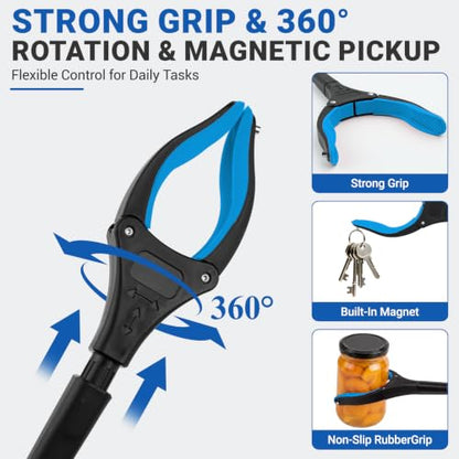 Grabber Reacher Tool - 32” Extra Long Foldable Gripper and Reaching Tool - color: 8-pack