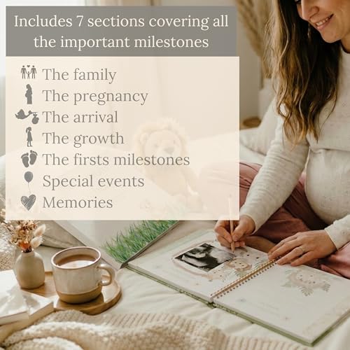 Baby memory book - Pregnancy journals & Baby’s first year album (English)