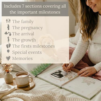 Baby memory book - Pregnancy journals & Baby’s first year album (English)