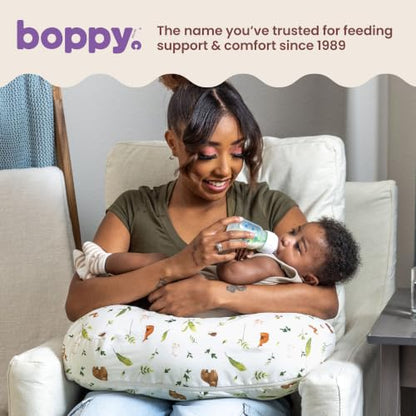 Boppy Nursing Pillow, Safe Ergonomic Breastfeeding & Baby Feeding Support - color: Neutral Plants and Animals